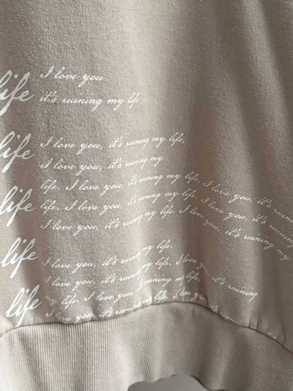 Taylor Swift Official TTPD Fortnite lyrics crewneck sweatshirt size L - Picture 2 of 4